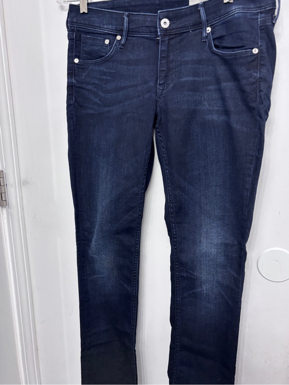 &Denim Skinny Low Waist  Jeans in Dark Indigo Blue - Women 34 x 32 (see descrip)
